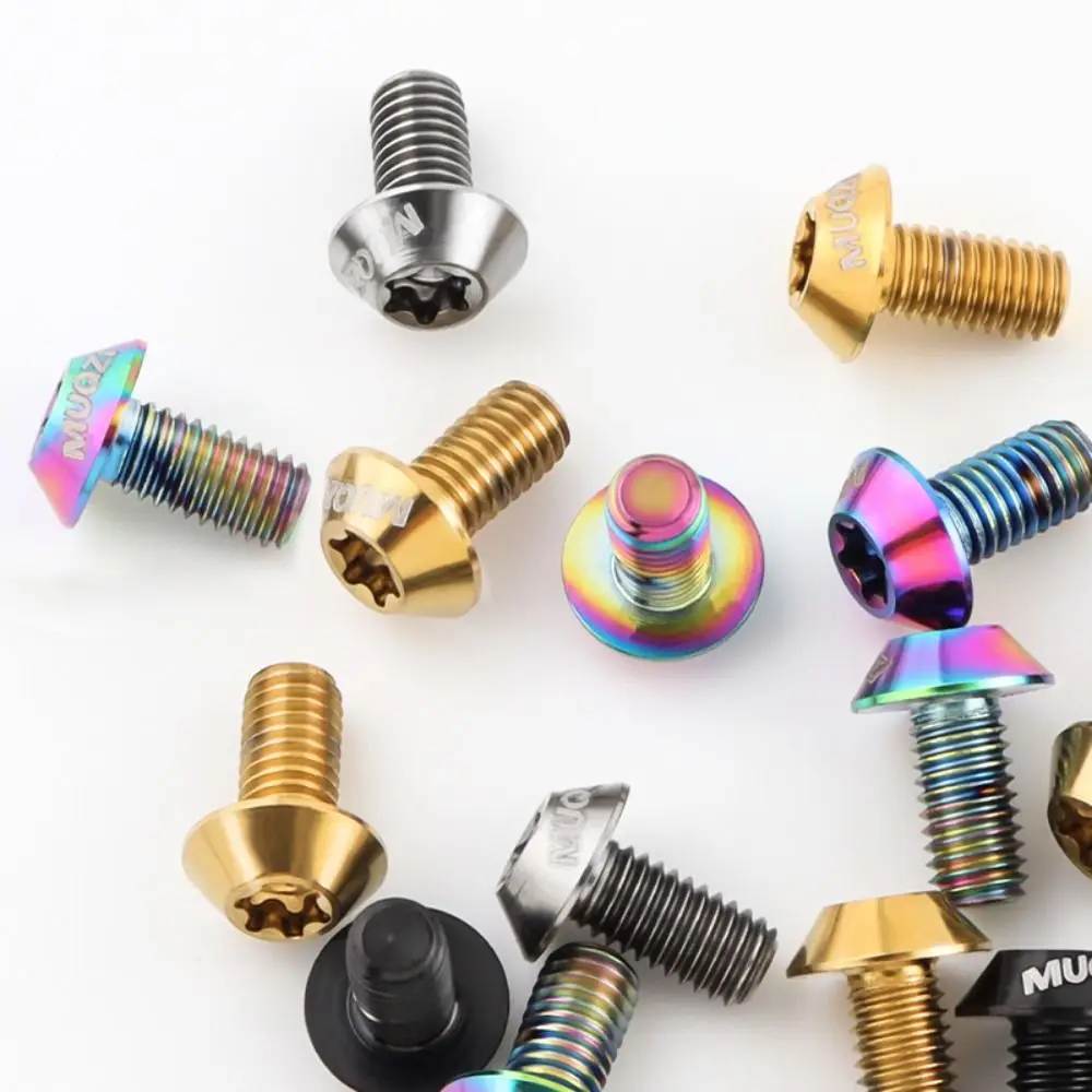 

6pcs Titanium Bike Disc Brake Rotor Bolts T25 Torx Fixing Screws Disc Brake Rotor Fixing Bolts Ultralight Durable