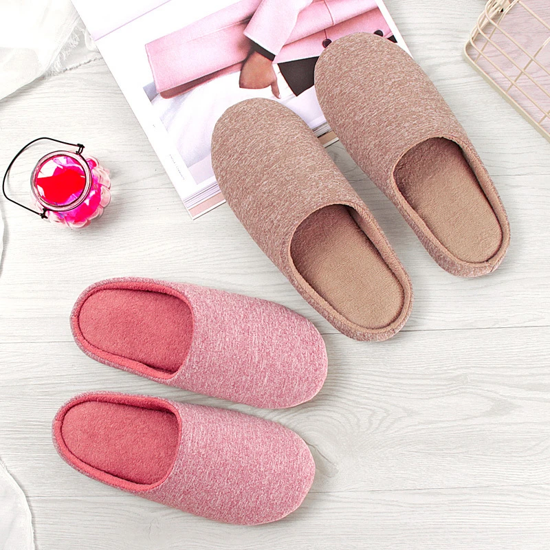 Winter Home Slippers Non-slip Soft Bottom Thick Plush Sole Women Warm House Shoes Indoor Bedroom Couples Flat Pillow Slippers