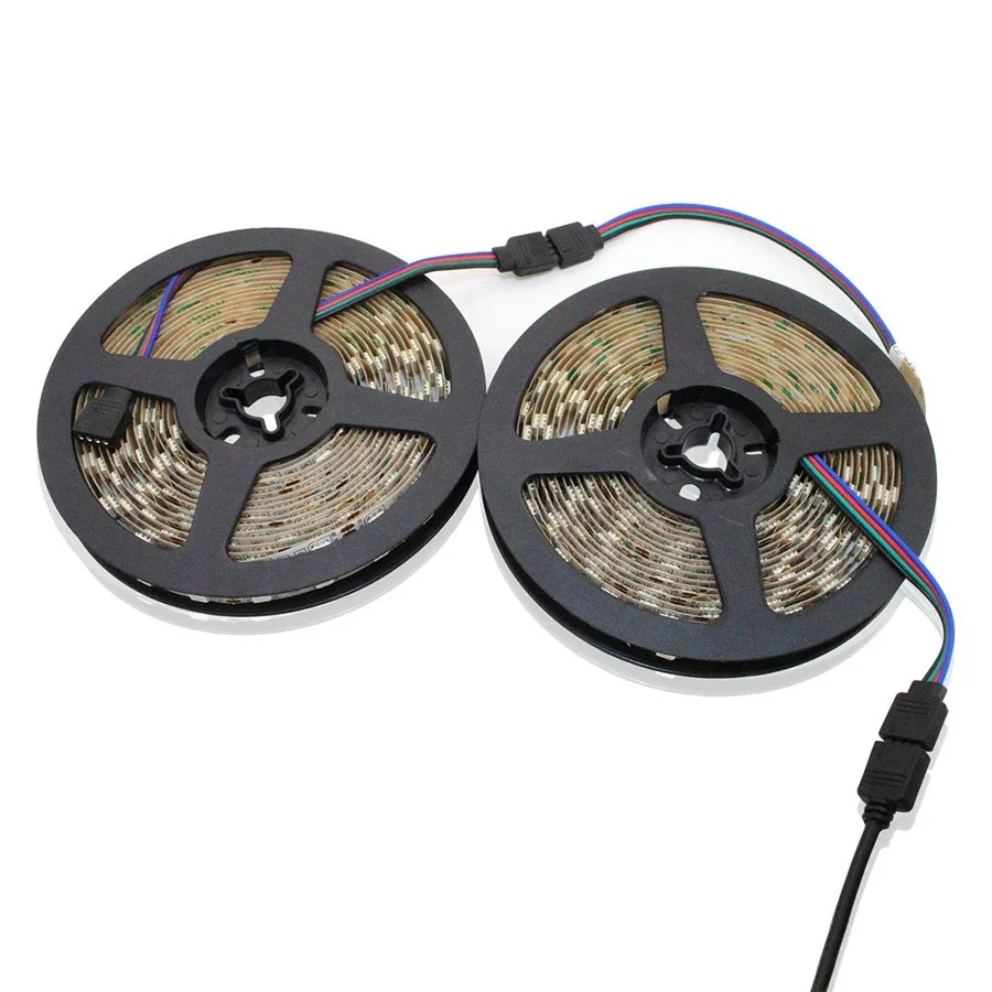 4 Pins RGB LED Tape Connector 1 to 1 2 3 4 5 Plug Power Splitter Cable 4pin Needle Female Connector Wire for RGB Led Strip Light