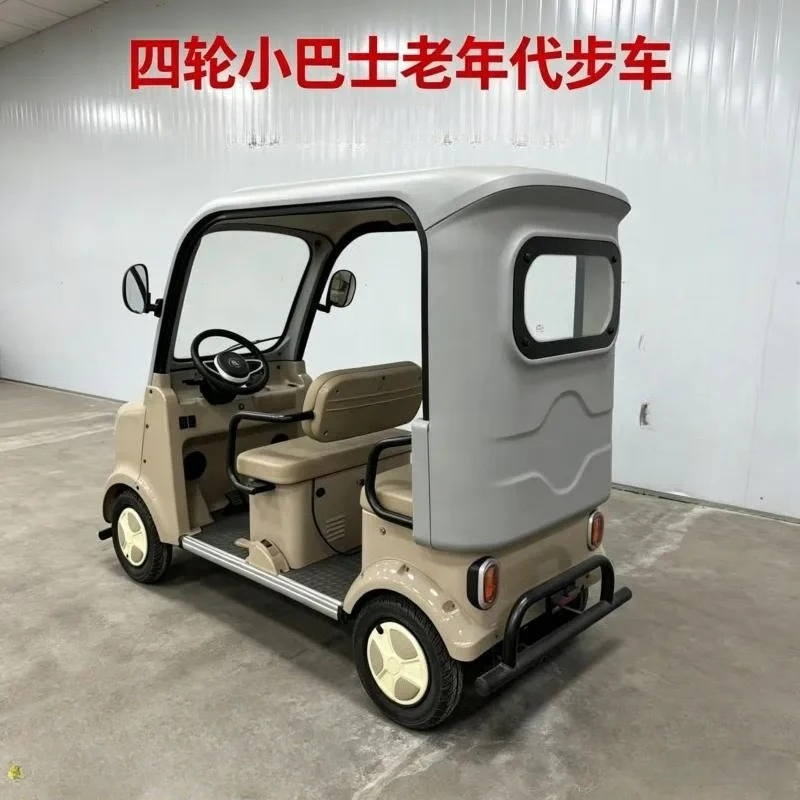 Electric Four-Wheeled Sightseeing Car Mini Bus Golf Cart Shuttle Vehicle for Adults and Seniors Outdoor Leisure Scooter