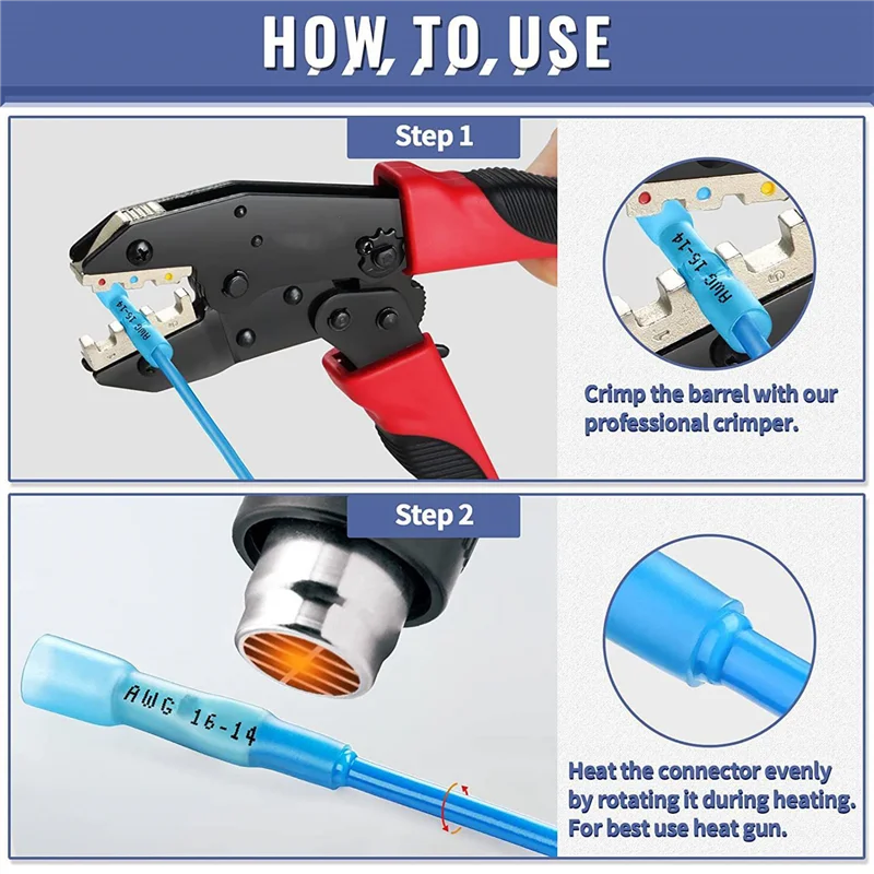 

ABVJ-700PCS Heat Shrink Butt Connectors, Marine Grade Waterproof Wire Connectors Kit,Crimp Connectors For Vehicle, Boat Truck