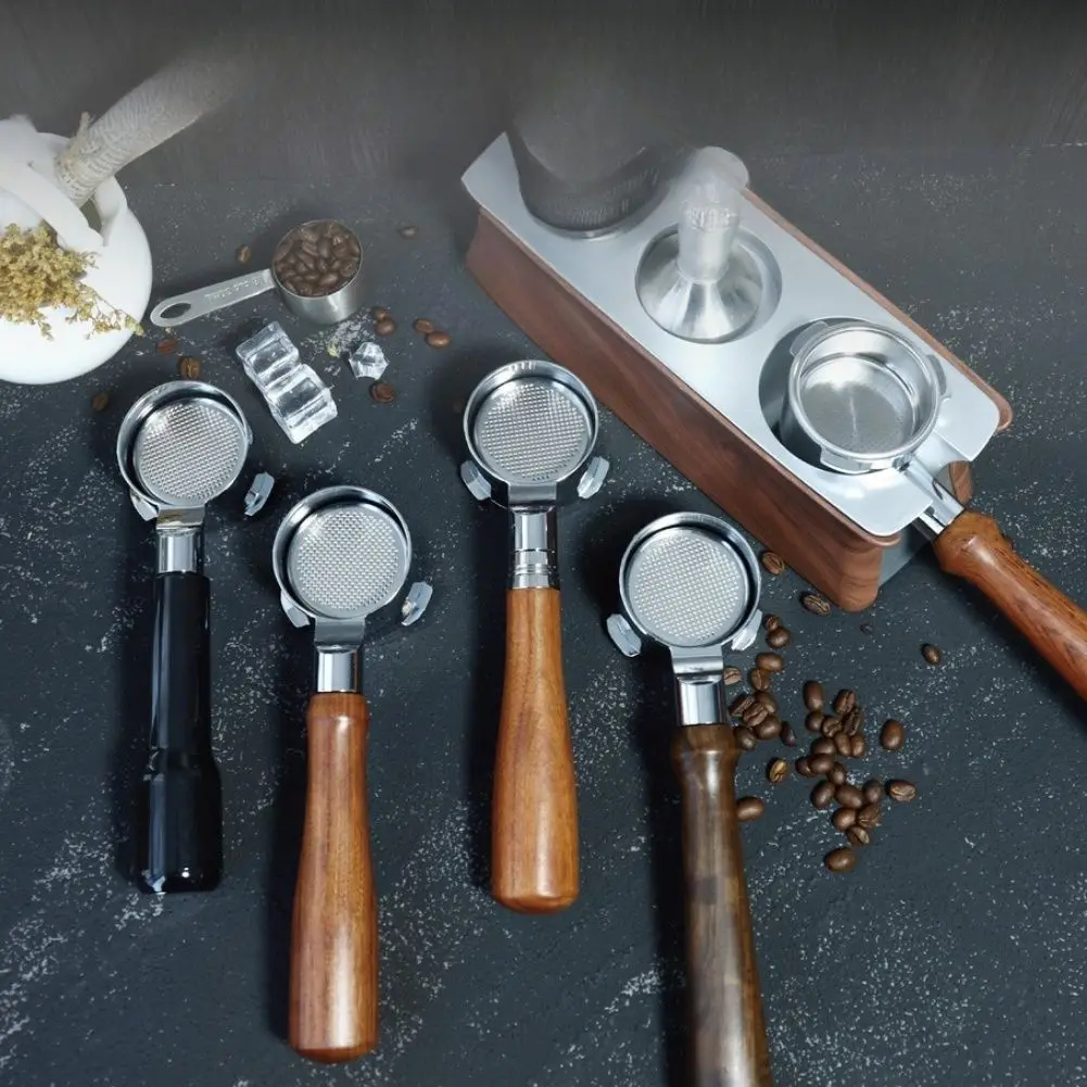 1 Piece 51mm Bottomless Portafilter With Wood Handle And Filter Basket For Dolim Coffee Machine Stainless Steel Parts