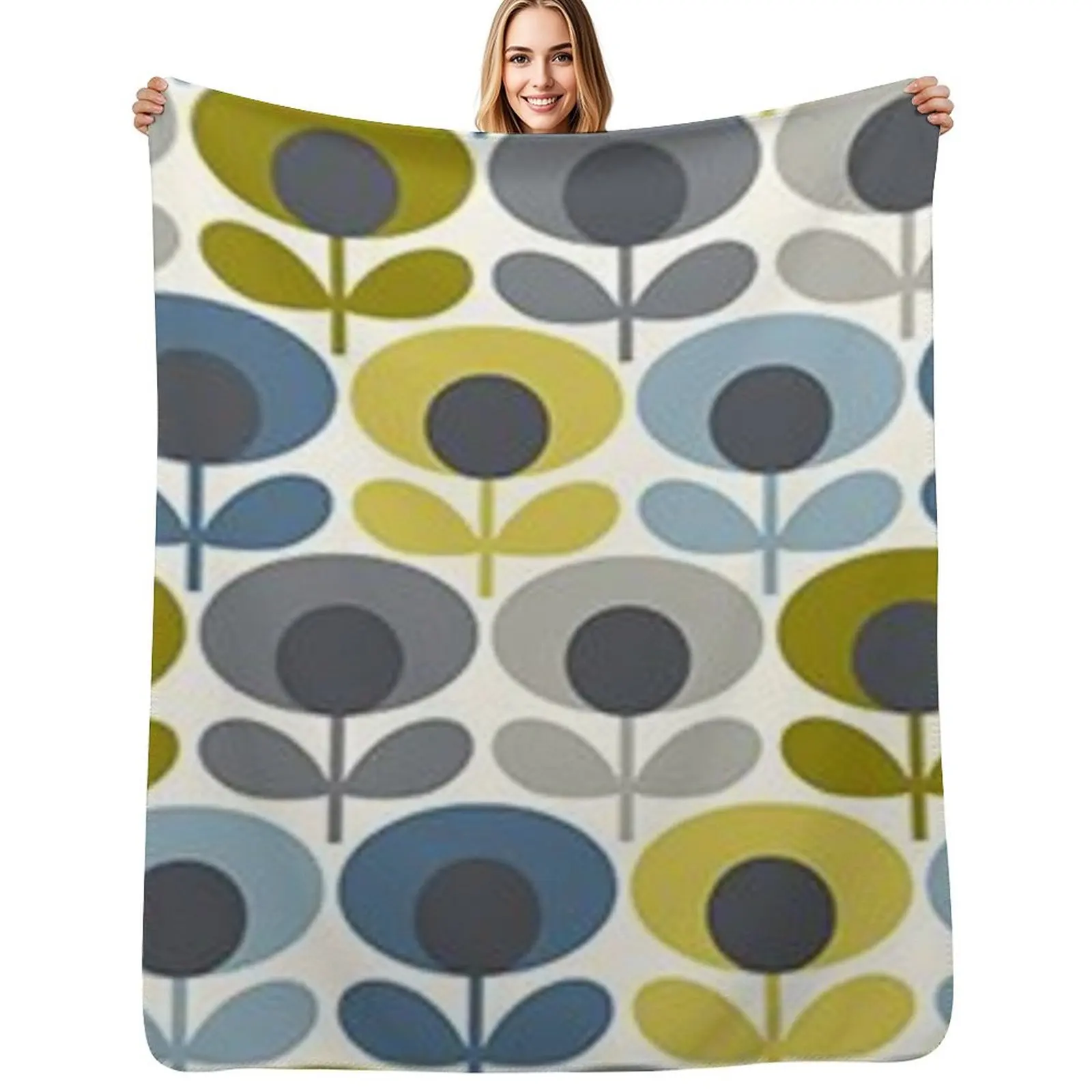 Orla Kiely Floral Throw Blanket Ultra Plush Cozy Blanket for Napping Sleeping