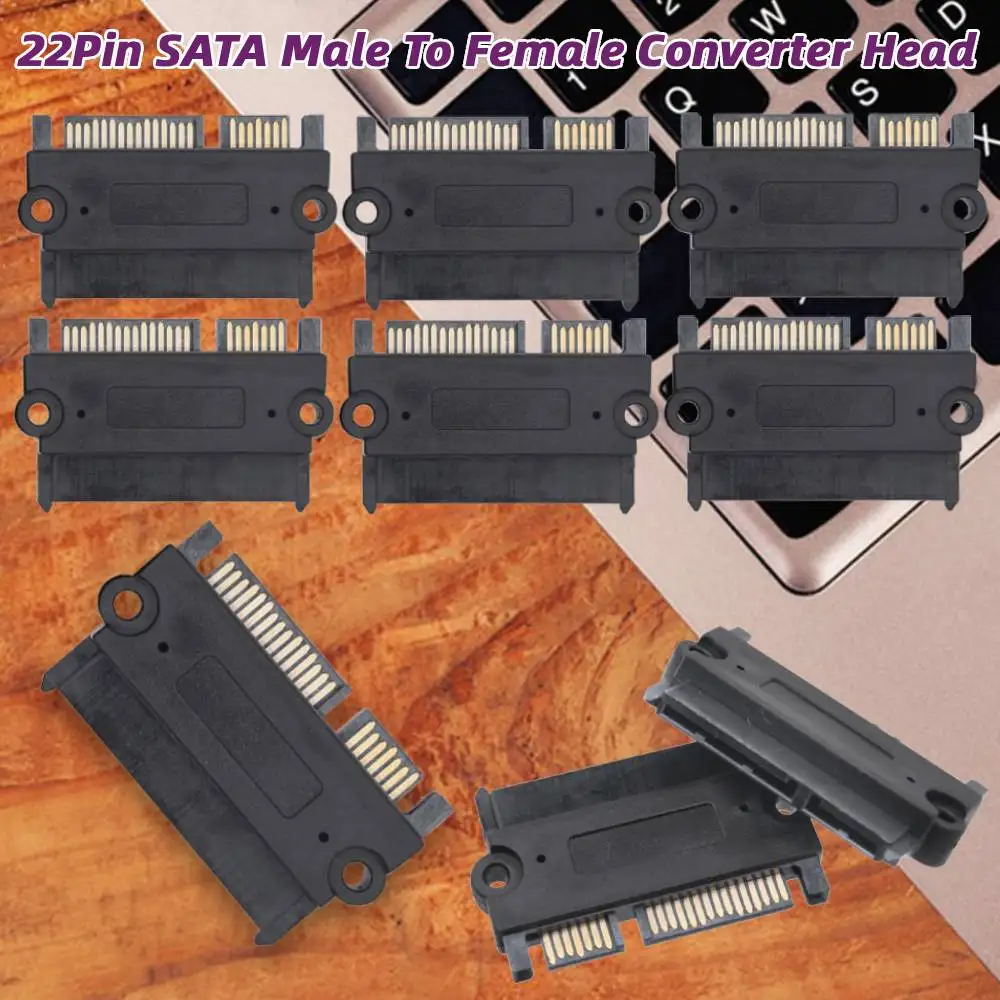 1-10PCS SATA Male To Female Power Data Converter 22Pin 7+15 Male To Female Straight Head Converter Head SATA To SATA Adapter