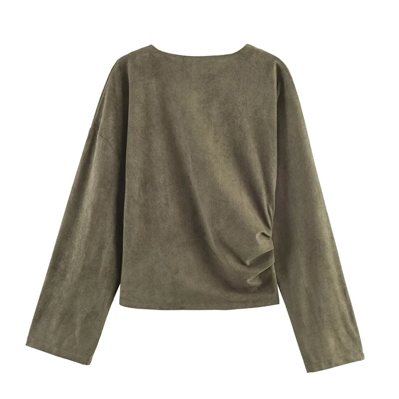 بدلة رياضية نسائية جديدة في مجموعات مطابقة 2025 الخريف من جلد الغزال السراويل غطاء السراويل فرقة النساء الملابس النسائية الاتجاه مجموعات #3