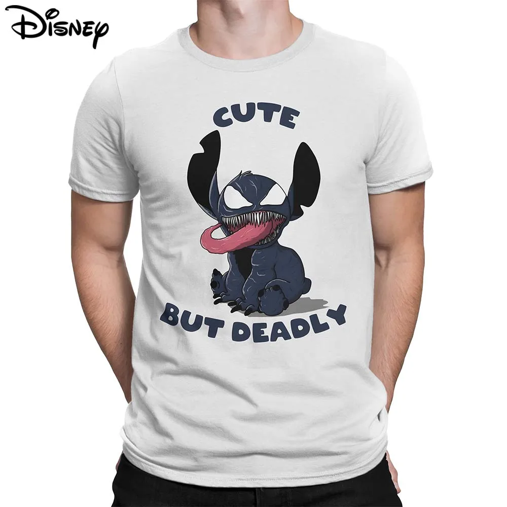 

CUTE BUT DEADLY Stitch T-shirt for Men 2025 New 3D Printed Cartoon Short Sleeve Daily Casual Fashion Plus Size Men's T-shirts