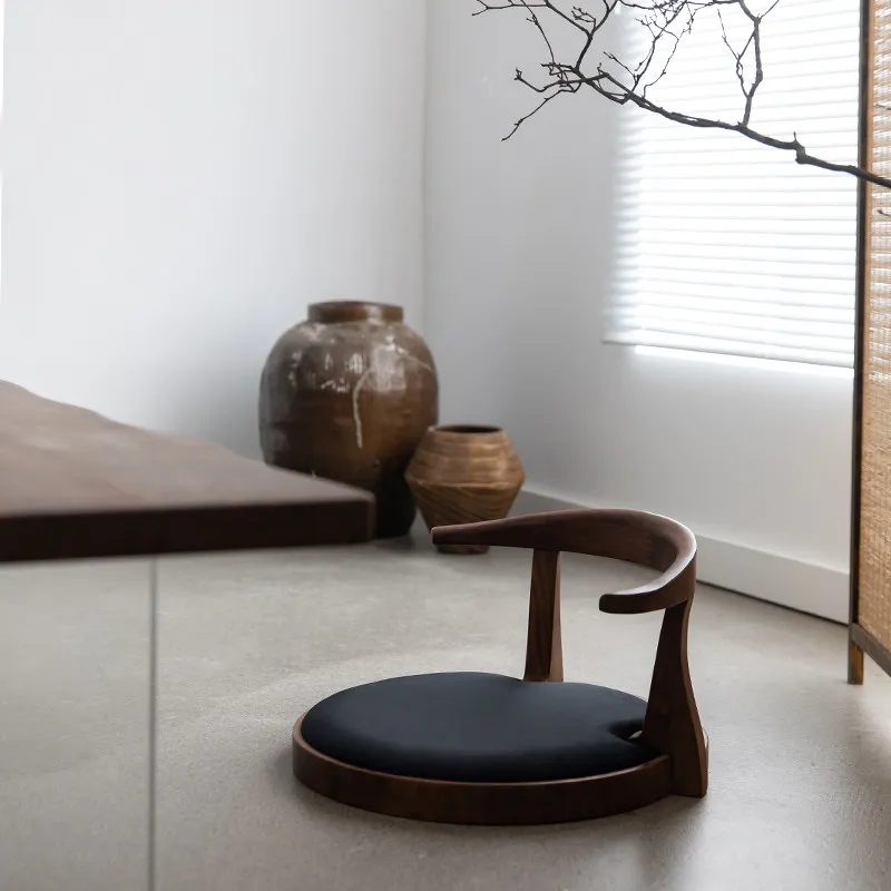 

Japanese Style Tea Table Chair Zen Living Room Floor Seat Cushion Round Tatami Mat for Bay Window Thick Pad Floor Ottoman