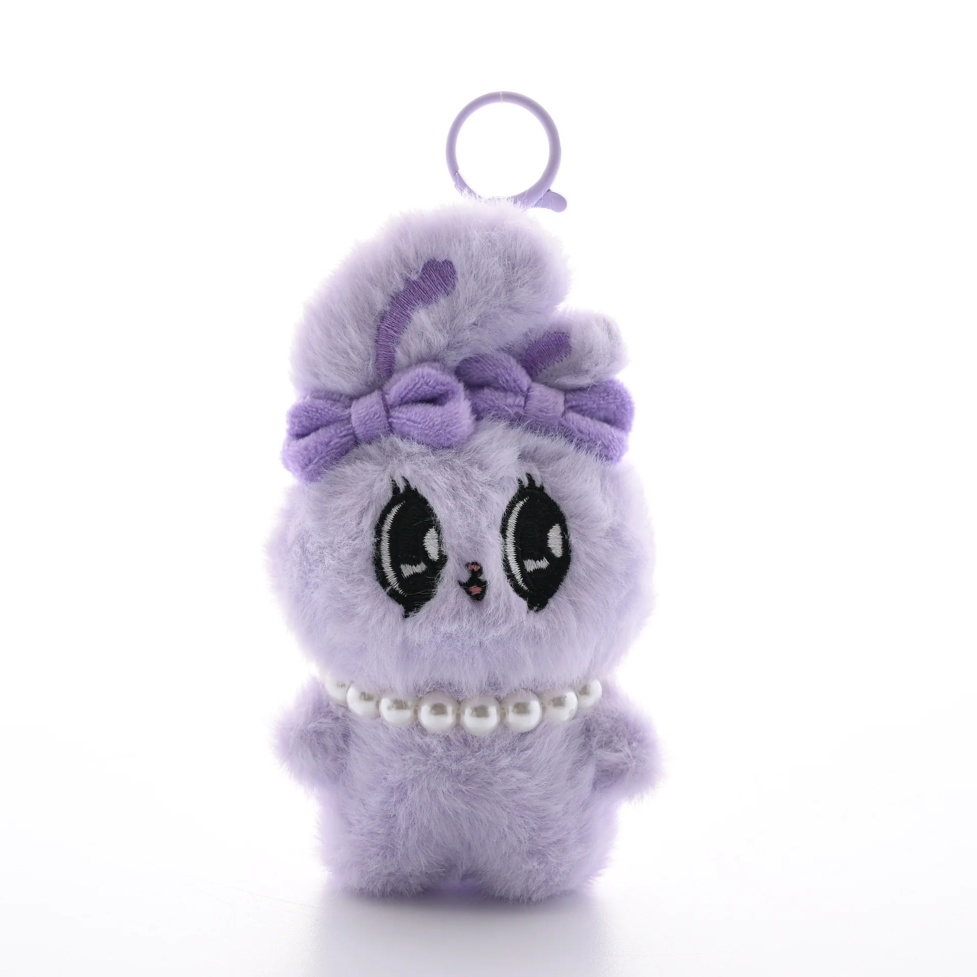 Porte-clés en peluche Kawaii Big Eyes Rabbit, porte-clés nœud papillon chérie, joli sac à dos, sac à main, cadeau pendentif en peluche, 13cm