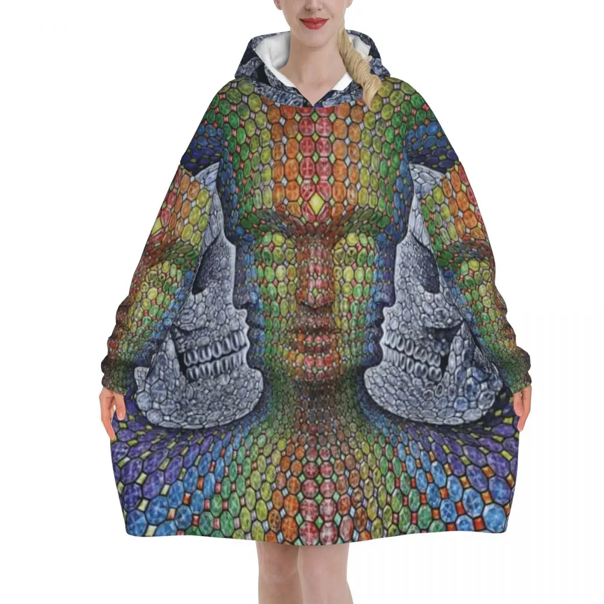 Alexs Greys Blanket Hoodie Oversized Wearable Sweatshirt Blanket Warm Gifts for Women Girls Girlfriend