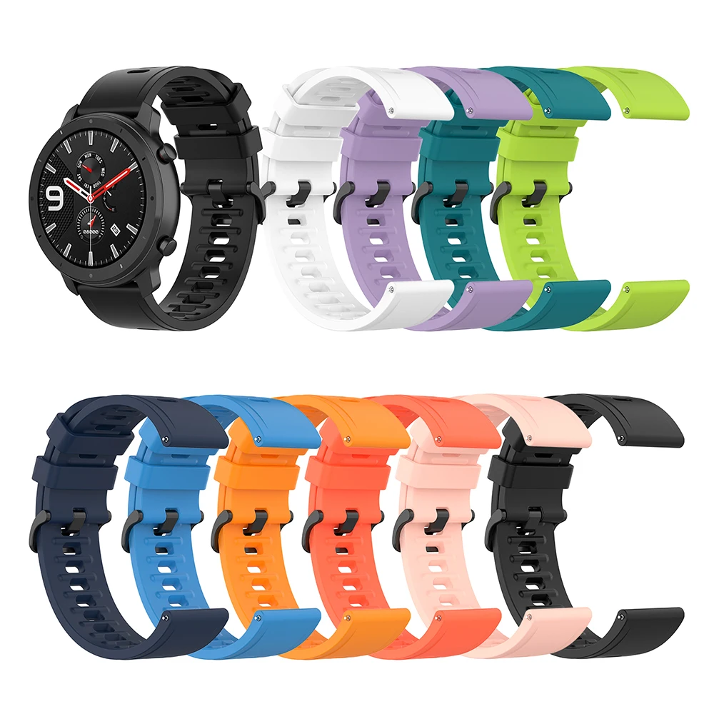 20 مللي متر 22 مللي متر سيليكون حزام ل Huami Amazfit GTR 42 مللي متر 47 مللي متر استبدال حزام (استيك) ساعة ل Garmin Venu SQ Forerunner 245 255
