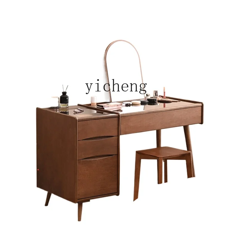 

Tqh Solid Wood Dressing Table Modern Minimalist Bedroom Dresser Chest of Drawers Integrated Multifunctional Dressing Table