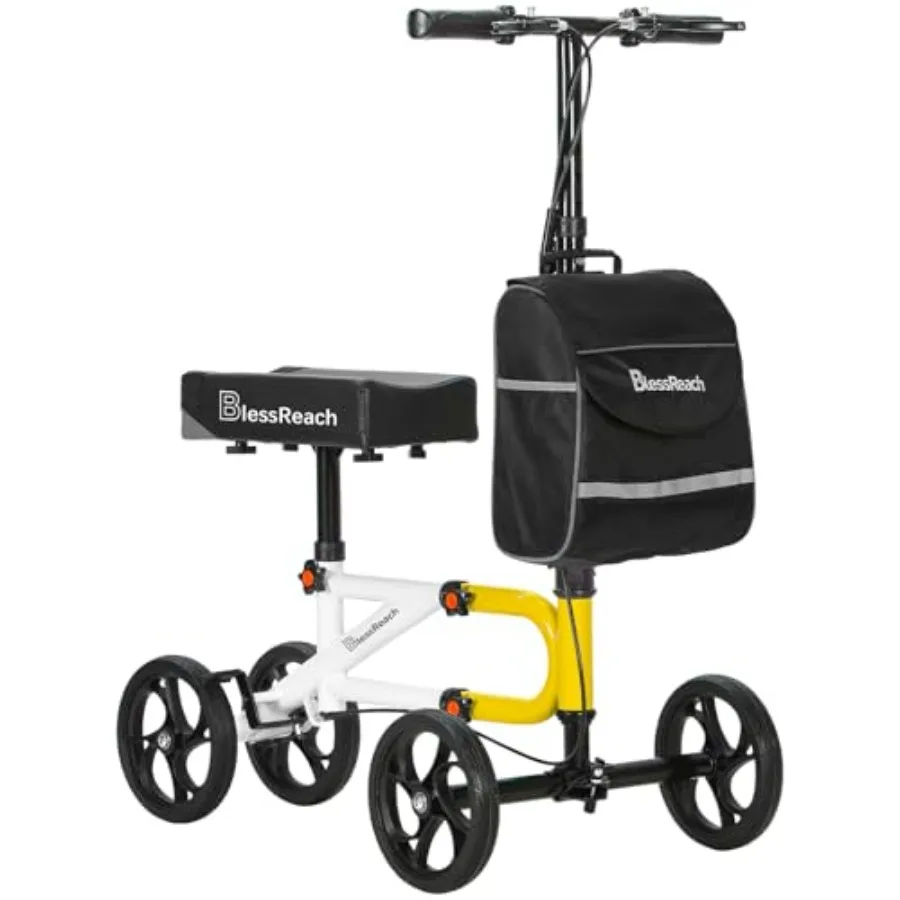

Economy Knee Scooter Steerable Knee Walker for Foot Injuries Compact Crutch Alternative with Dual Braking System Yellow