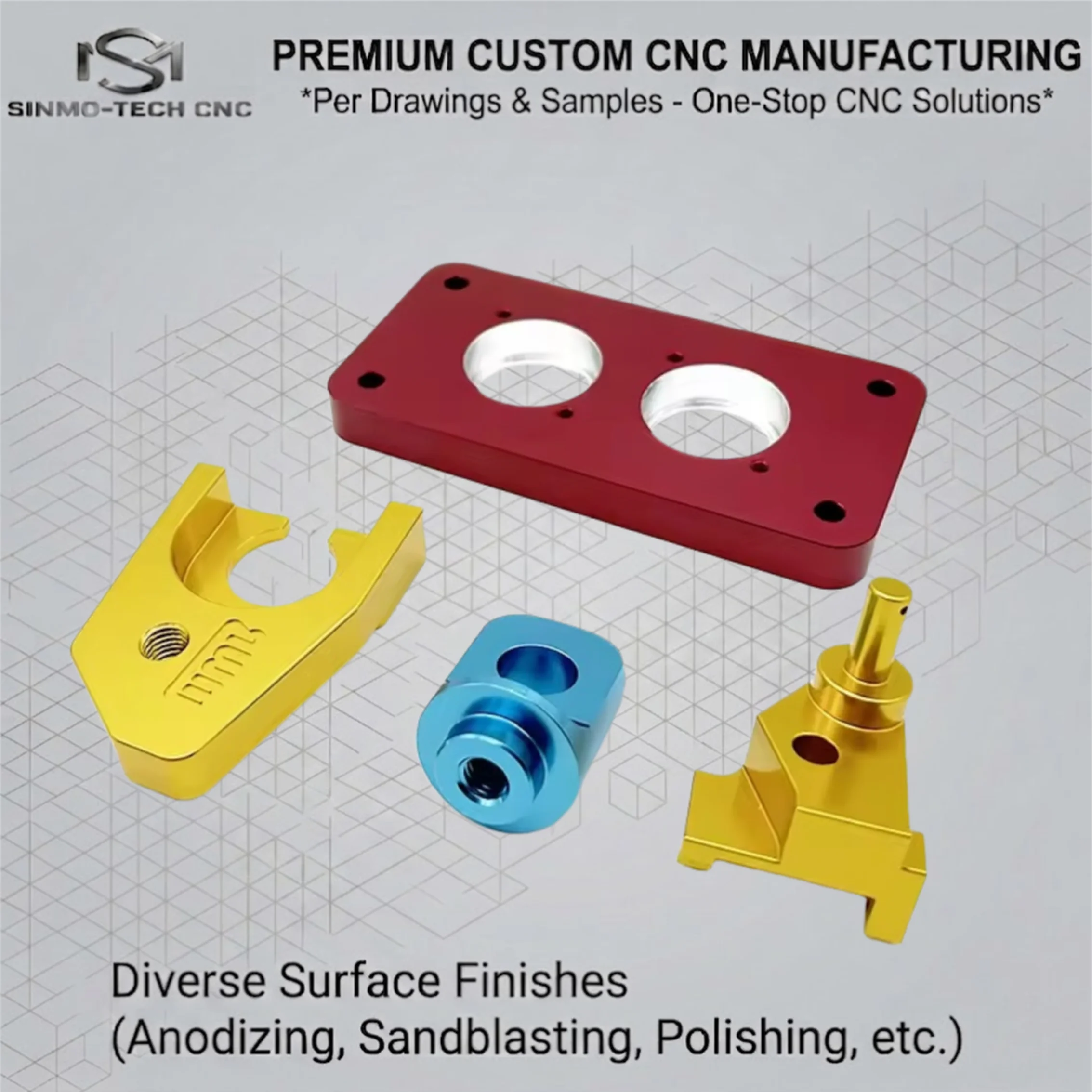 Bespoke 5-Axis CNC Aluminum Parts, Multi-Axis Precision Turning Milling, Custom Complex Robotics Medical Housing, MOQ 1pc
