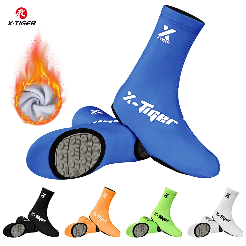 X-TIGER Winter Cycling Shoe Cover Thermal Fleece MTB Bicycle Overshoes Unisex Road Racing Bike Shoes Cover Bike Shoe Protectors