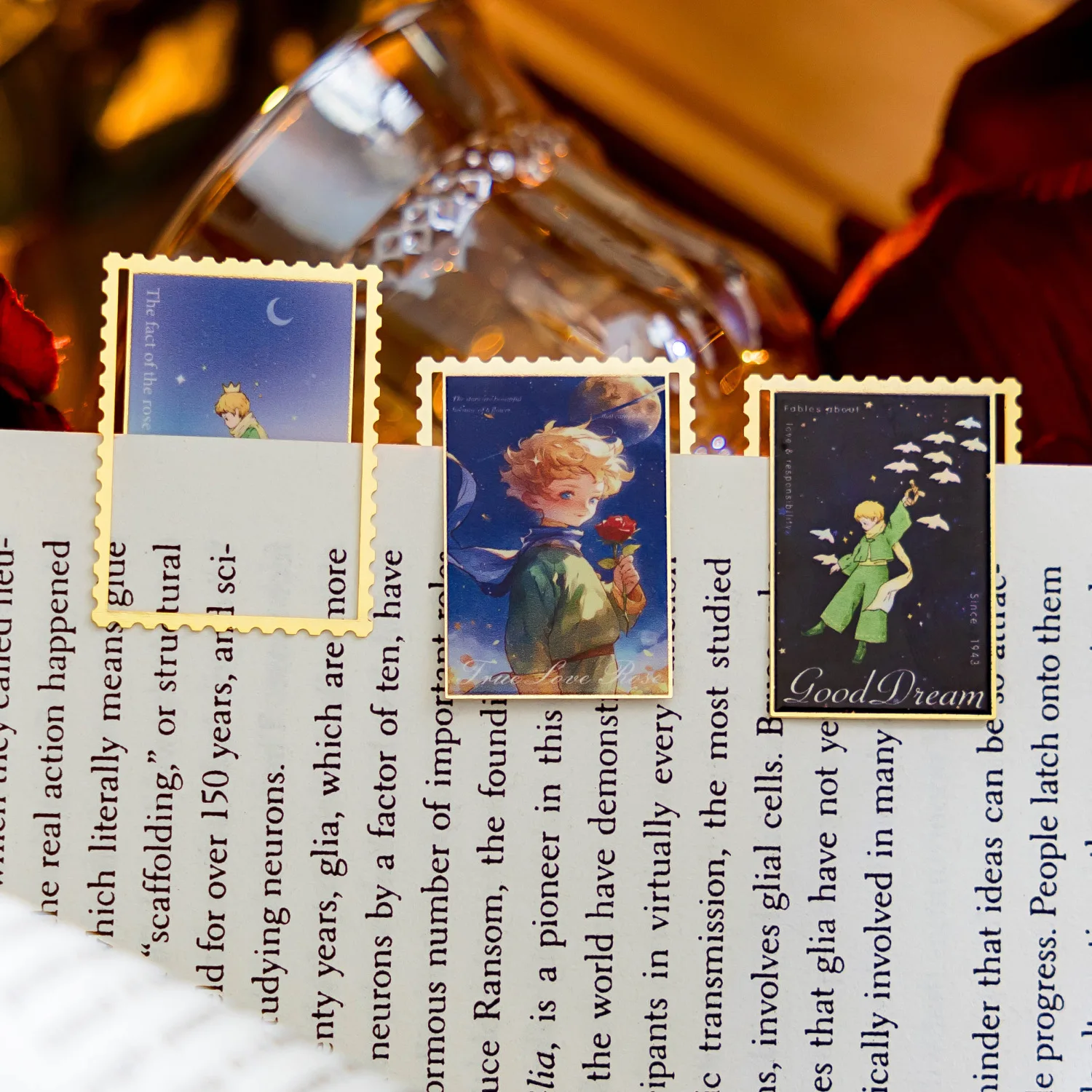 Metal Bookmarks Golden Hollow Bookmark The Little Prince Theme Book Mark Bookmarks for Book Lovers Writers Readers Children