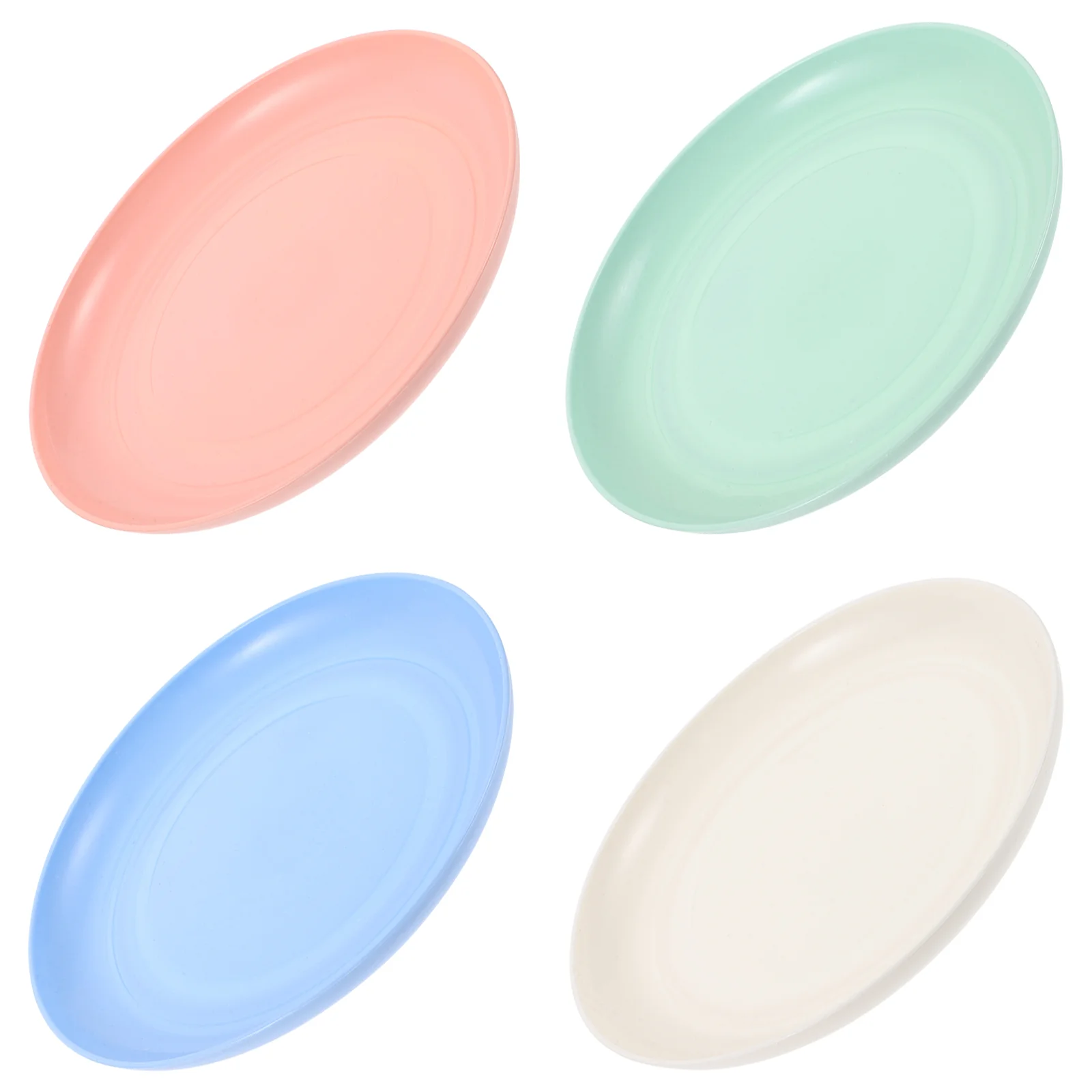 4 Pcs Cat Bowl Food Tray Round Bowls for Cats Pet Dish Plate Shallow Water Sturdy Dishes and