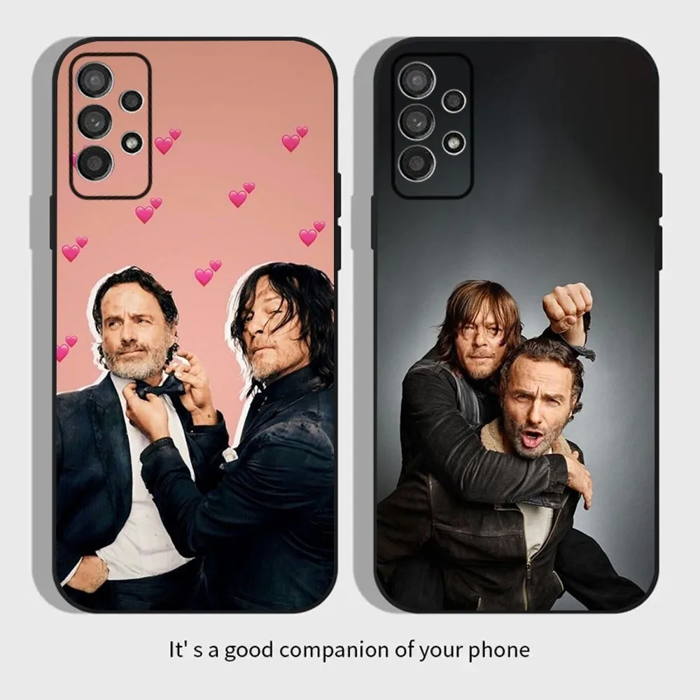 R-Rick Grimes and Darryl D-Dixon Phone Case For Samsung Galaxy A13,A21s,A22,A31,A32,A52,A53,A71,A80,A91 Soft Black Cover