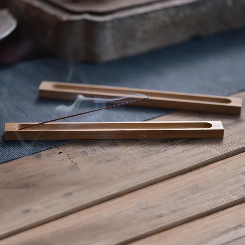 Bamboo Bamboo Board Incense Holder Eco-friendly Natural Incense Stick Holder Japanese Style Anti-Ash Flying Incense Ash Catcher