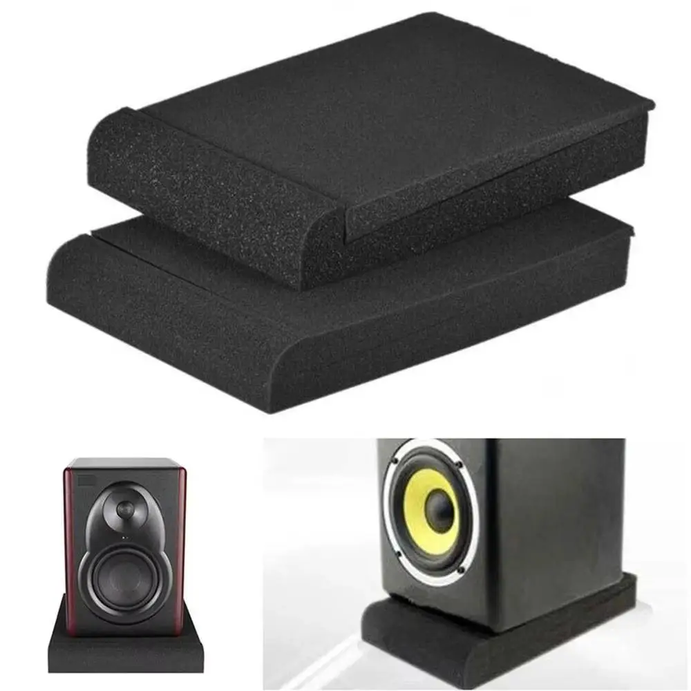 1/2Sets Shock Absorbing Speakers Isolation Pad Remove Resonance Hardened Silent Sponge Pad Sound-absorbing Acoustic Foam Pad