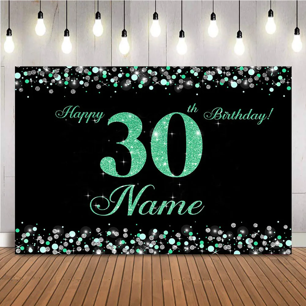 パーソナライズされた名前の背景大人の誕生日パーティーの装飾バナー、ピンクゴールドのキラキラの背景、30日40日、50日、60歳
