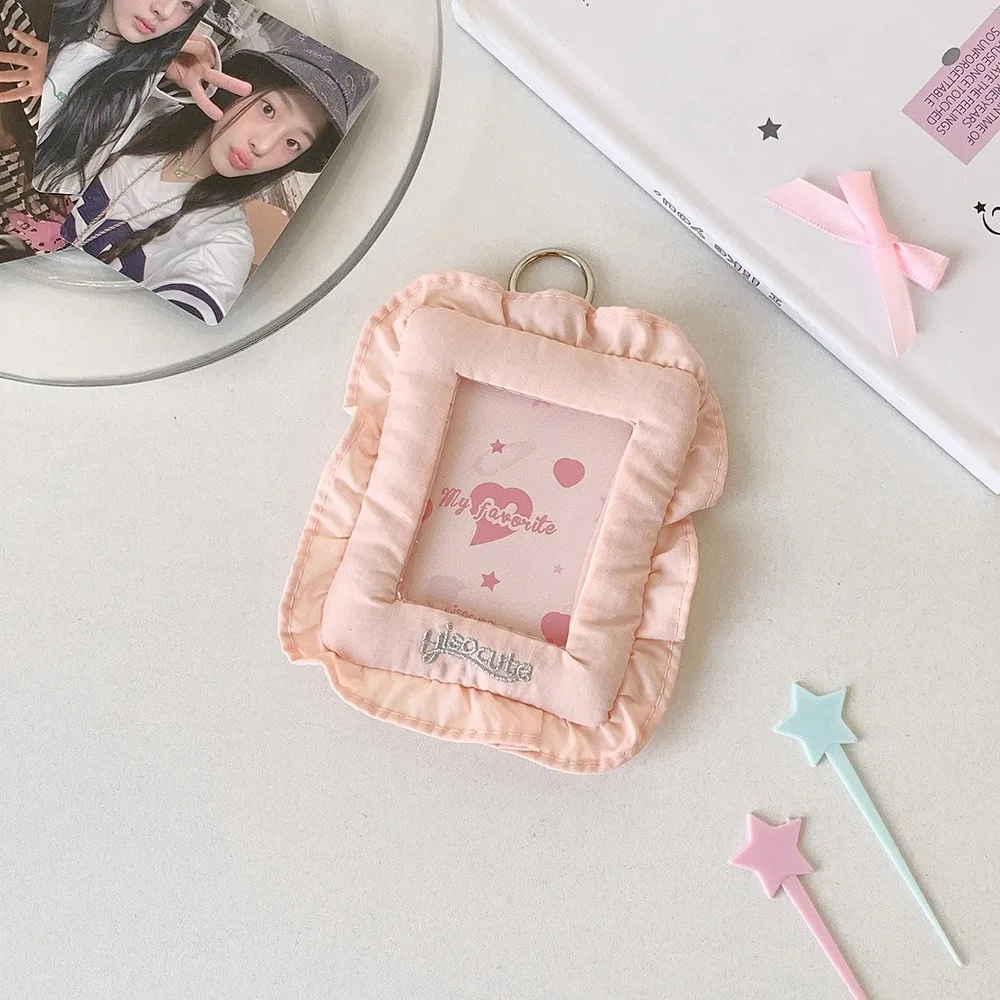 

Cute Fabric Pillow Photo Holde Bag Pendant Photo Storage Picture Frames 3 Inch Kpop Photo Card Sleeves
