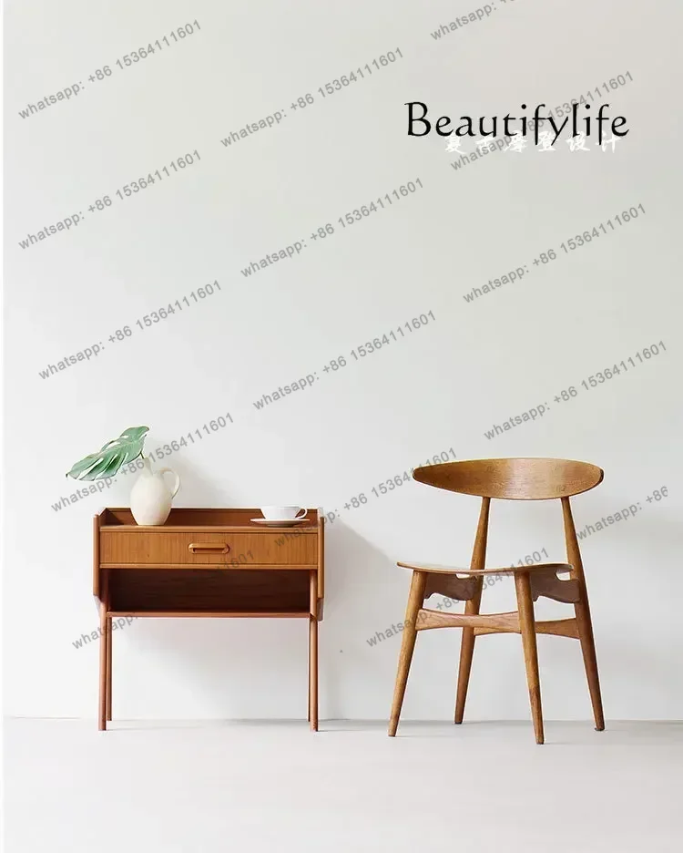 Modern Design Bedside Table Log Cherry Wood Furniture Small Apartment Storage Drawer Storage Cabinet