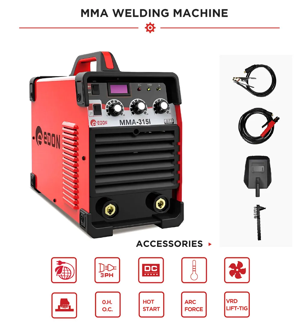 EDON Professional IGBT Inverter Hot Start, Lift Tig, VRD Mma 280amp Welding Machine Welder
