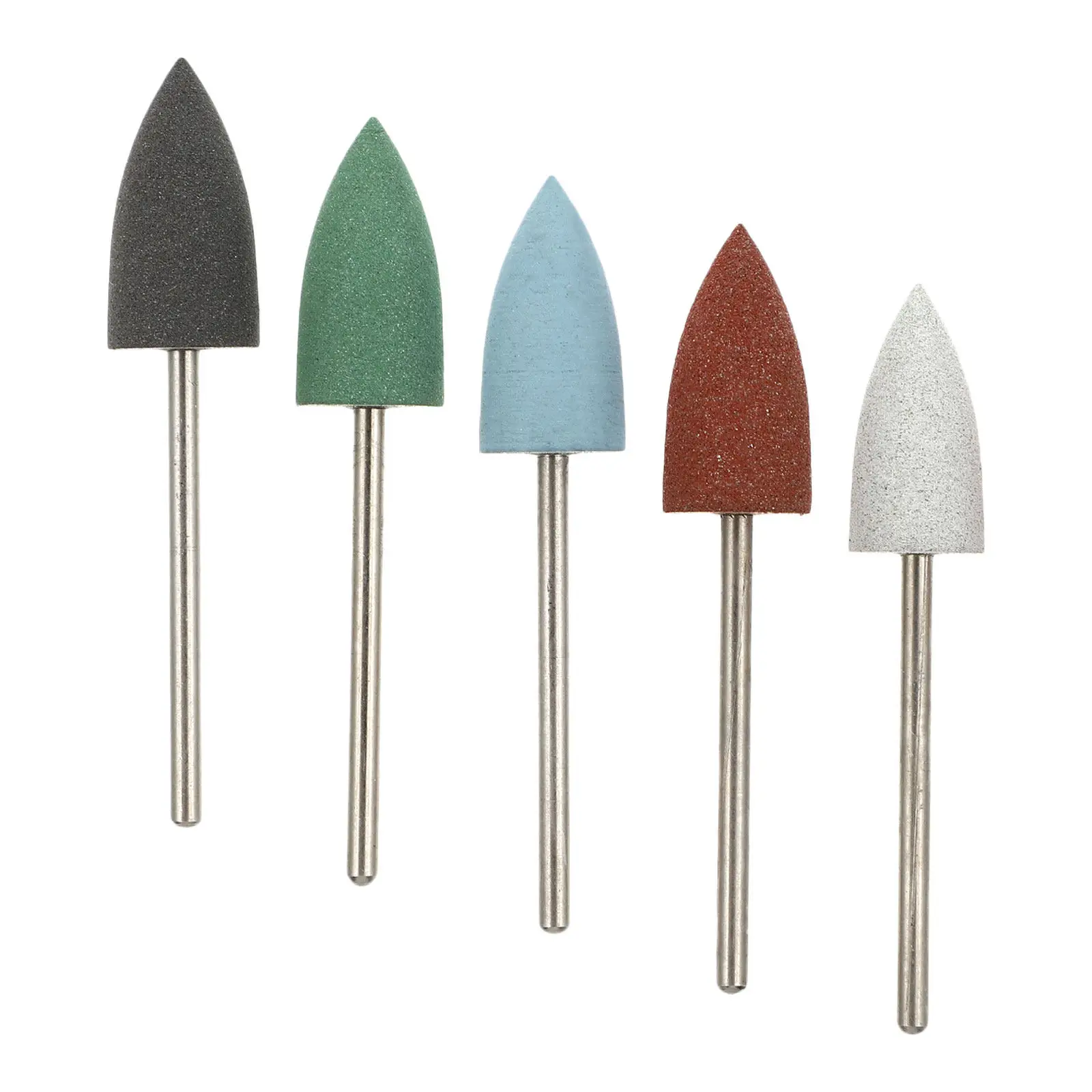 

5Pcs Silicone Nail Grinding Bits Versatile Buffing Drill Bit for Manicure Pedicure Polish Cuticle Cleaner Gentle Nail Art