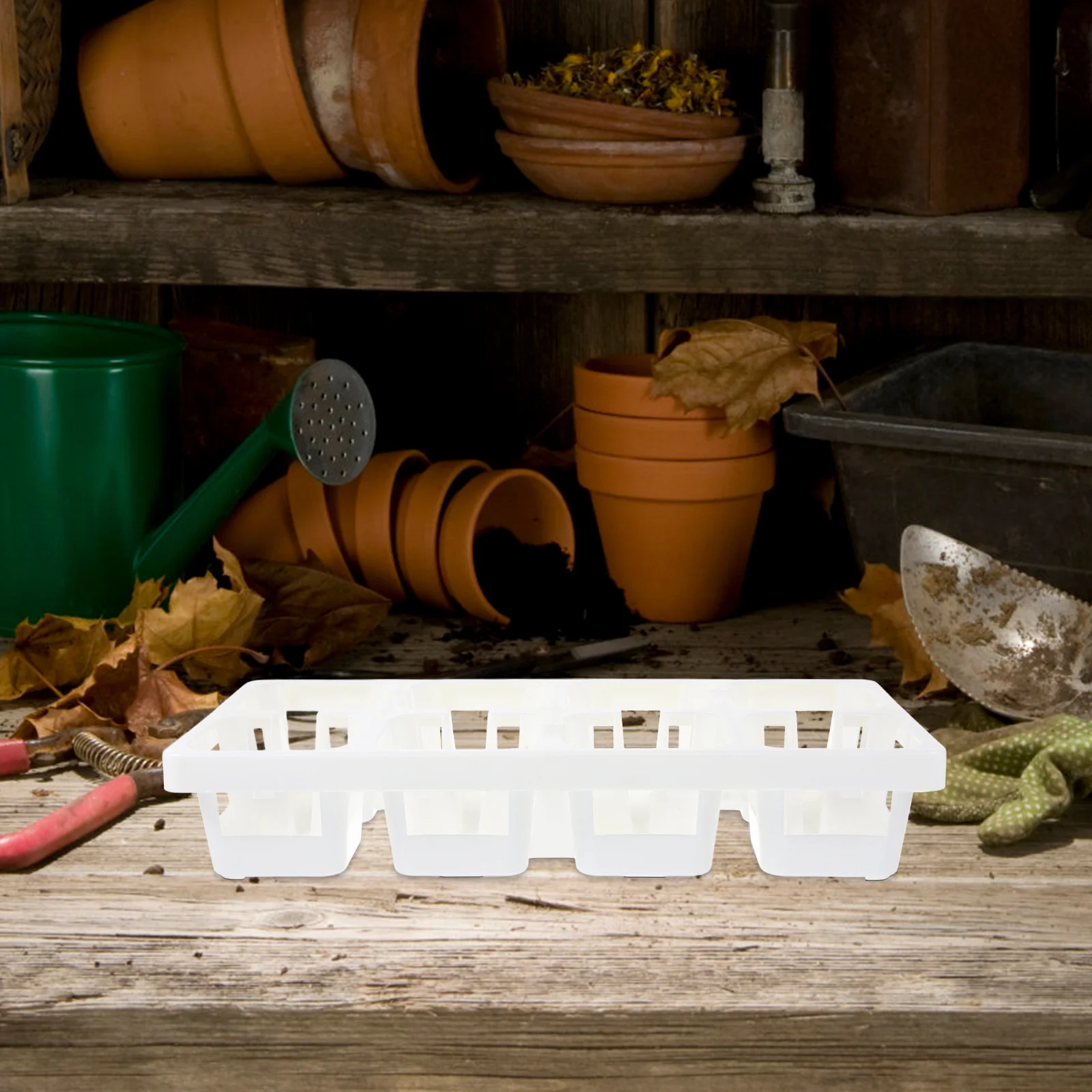 

4Pcs 8-Hole Multi Succulent Planter Tray Reusable Plastic Pot Rack for Garden Greenhouse Sowing Storage Growing Holder