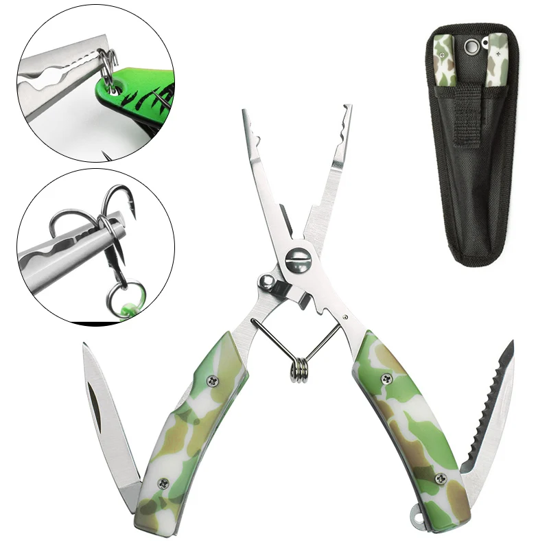 

Multifunctional Stainless Steel Fishing Gripper Lure Pliers Multifunction Fish Scissors Line Cutter Fishing Tools