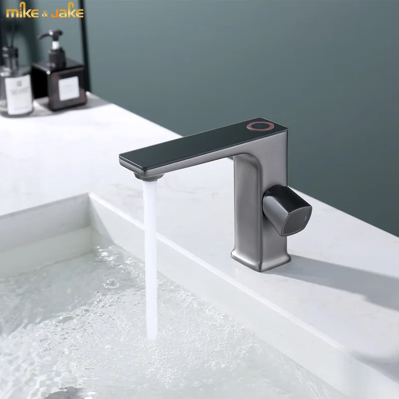 

Digital bathroom faucet luxury display tap sink bathroom gunmetal water tap crane Basin faucet bathroom cabinet wash basin tap