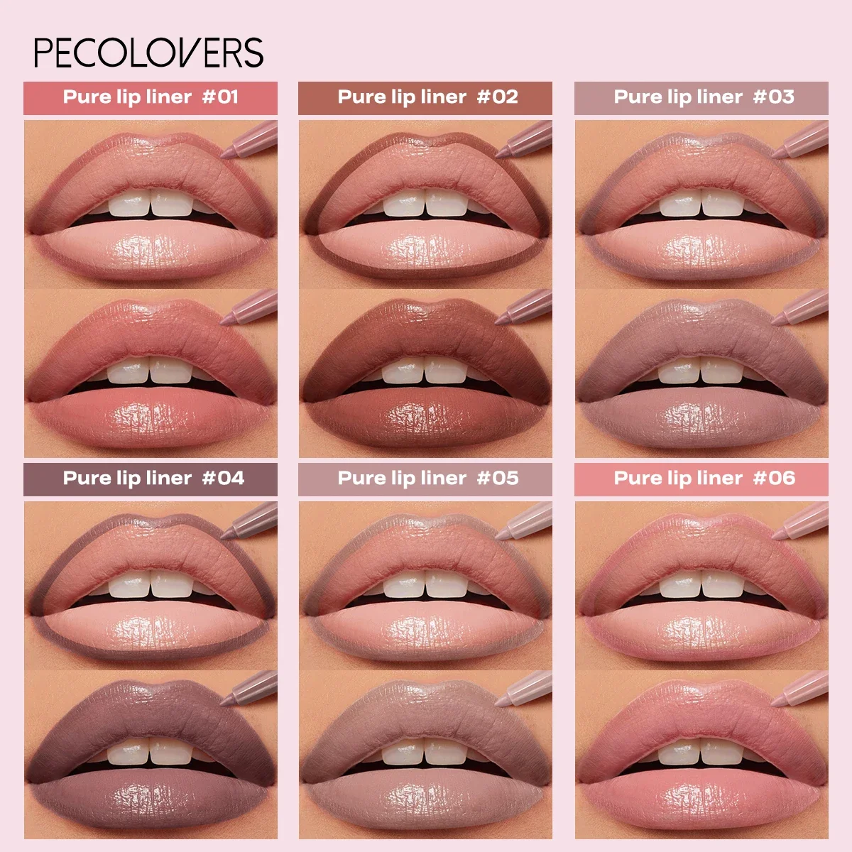 Nude Matte Lip Liner, Moisturizing, Natural Lipstick,Waterproof,Long-lasting Lip Gloss