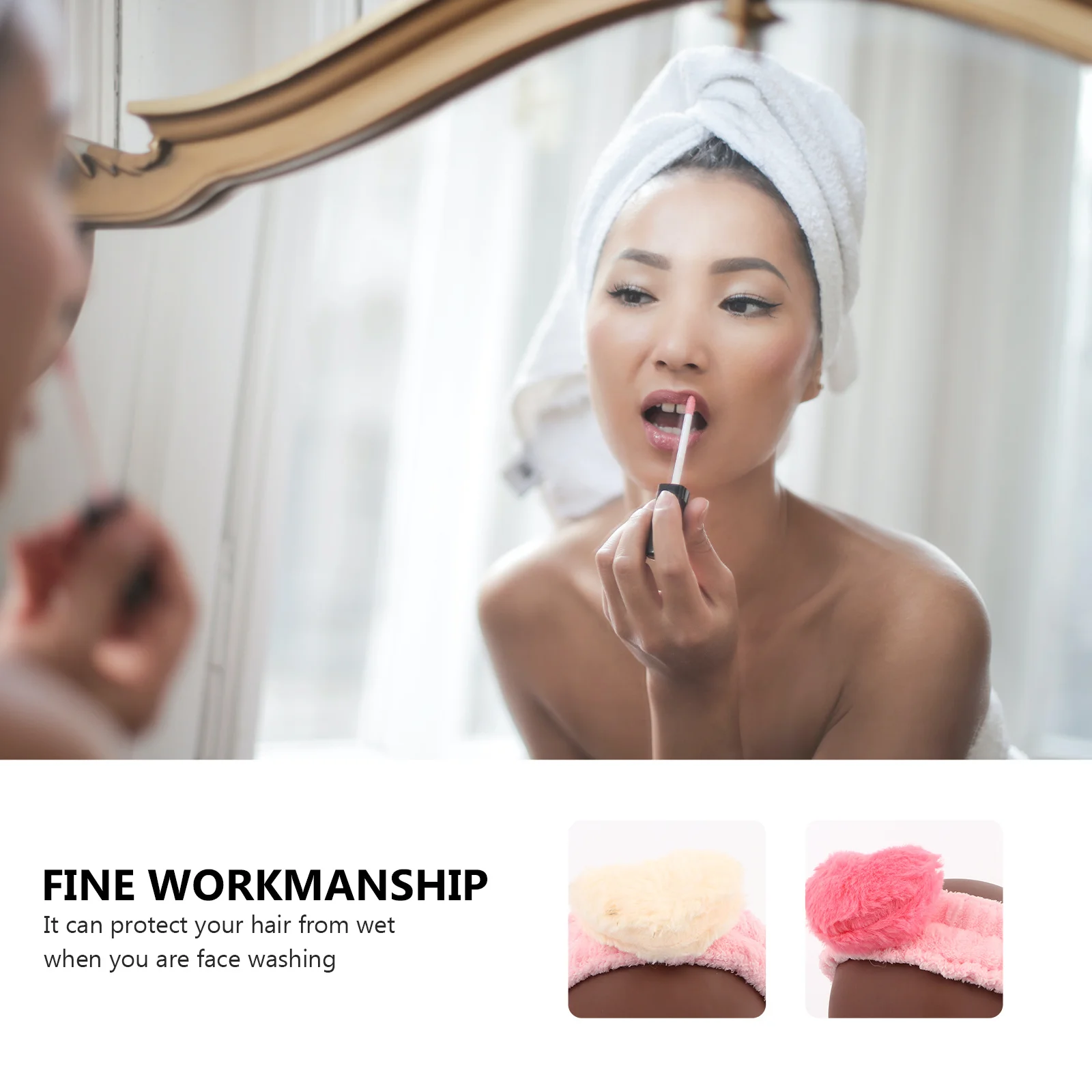 

2pcs Coral Elastic Elastic Makeup Headband Headband For Washing Face Makeup Shower Lovely Hair Band Women Girls Daily Wear