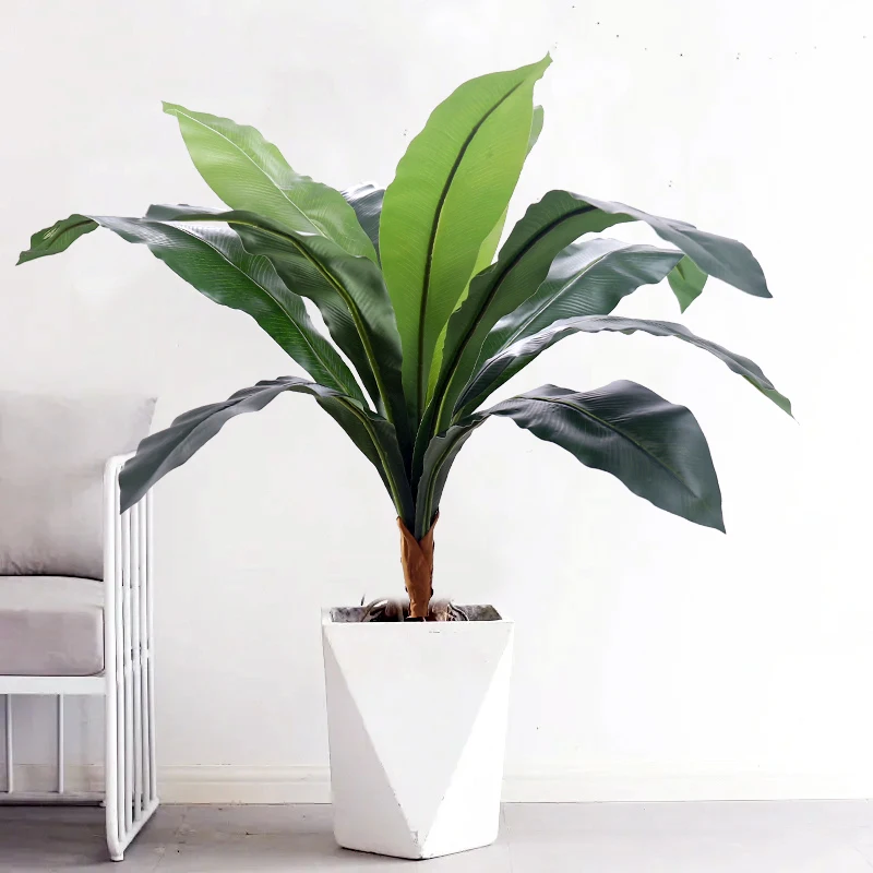 Palmera Tropical Artificial de 65-75 cm, Plantas Verdes de Lujo, Hoja de Plátano de Plástico, Simulación de Bambú, Decoración para Hogar y Jardín