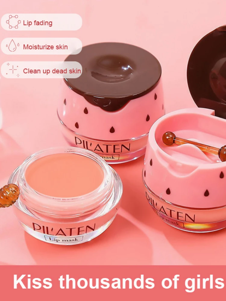 Maquillaje labial hidratante y prevención de grietas, mascarilla para labios, nutritiva, Base roja y líneas de decoloración, buena noche