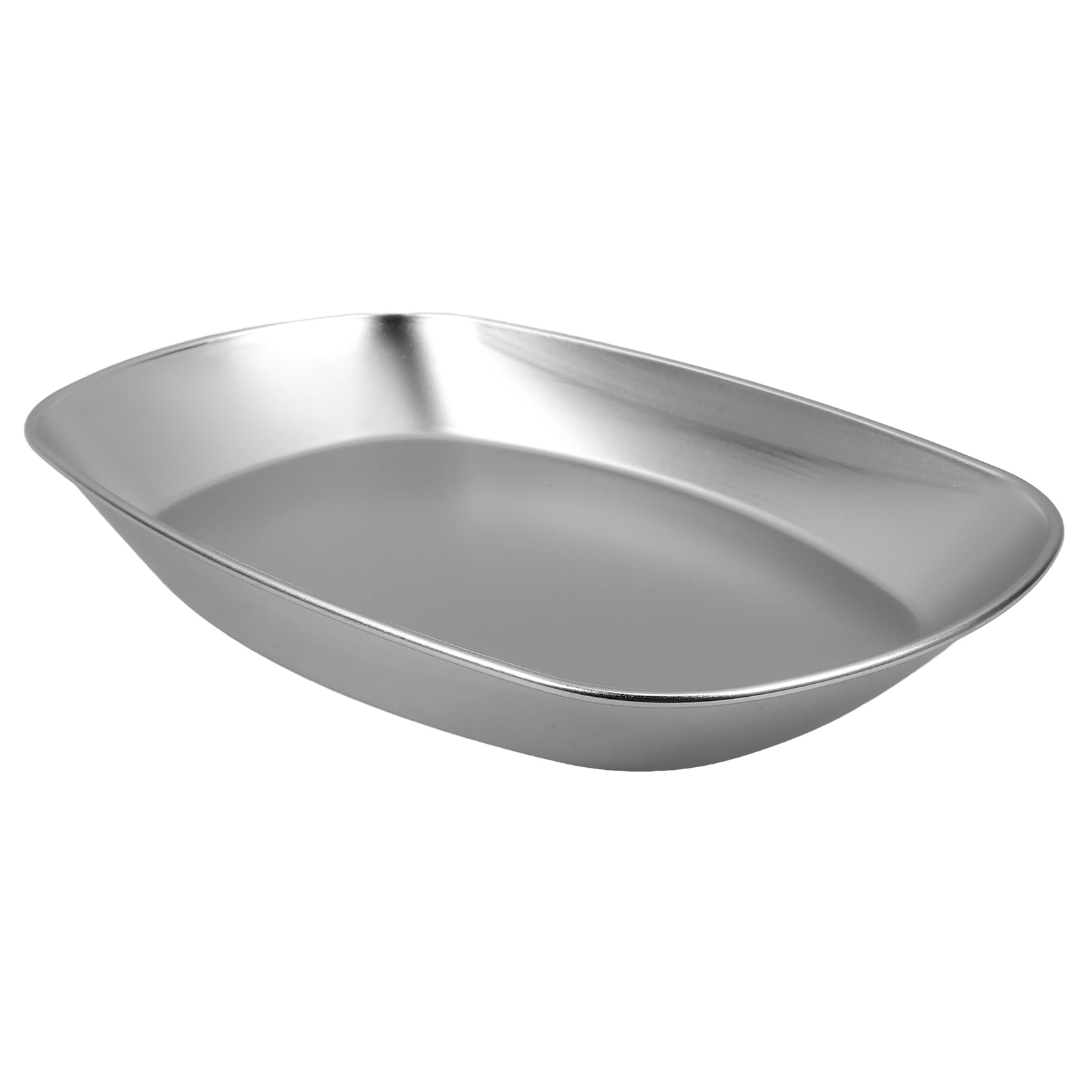 

Stainless Steel Barbecue Pan Food Plate Large Serving Pans Portable Cereal Bowl Pasta Salad Snack Kitchen Dish Elegant Hammered