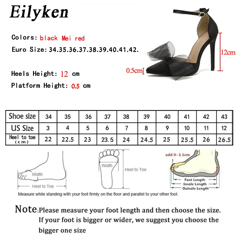 Eilyken Fashion Silk Bowknot Satin Women Pumps Summer Pointed Toe High heels Party Wedding stripper heels Lady Shoes