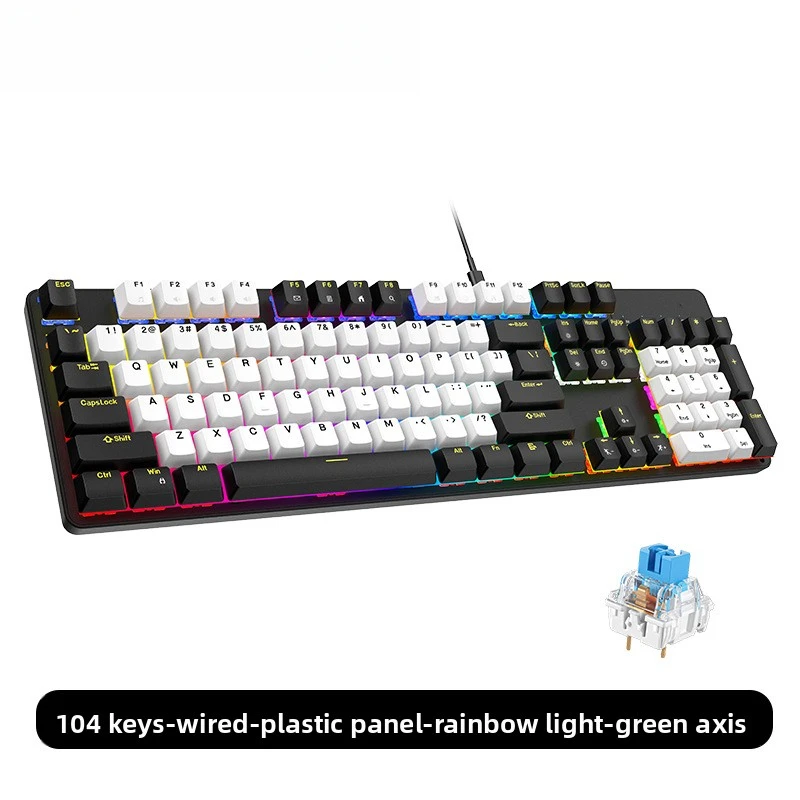 

CX20 Wired Mechanical Gaming Keyboard 104 Keys Red Axis Color Matching Office E-sports Luminous