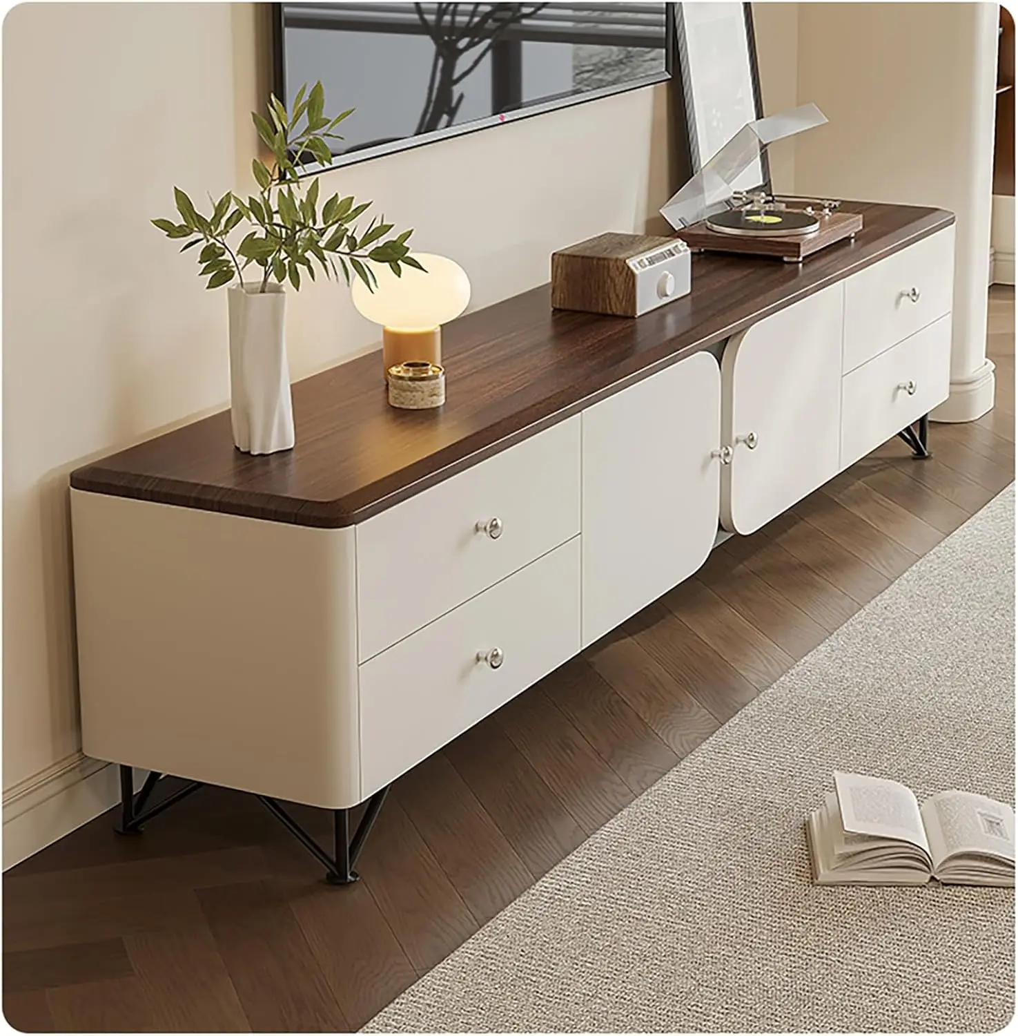 

！@Combohome Modern Wholesale Wooden TV Stands Living Room Furniture Entertainment Unit Lowline TV Cabinet