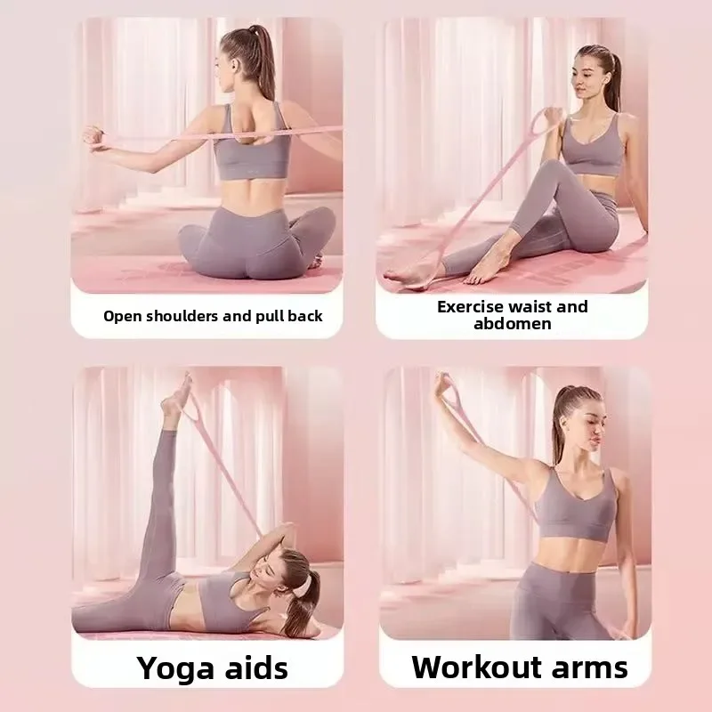 Women's 8-Shaped Back Opening Pull Rope for Yoga Home Workouts Shoulder Building Back Slimming Fitness Band