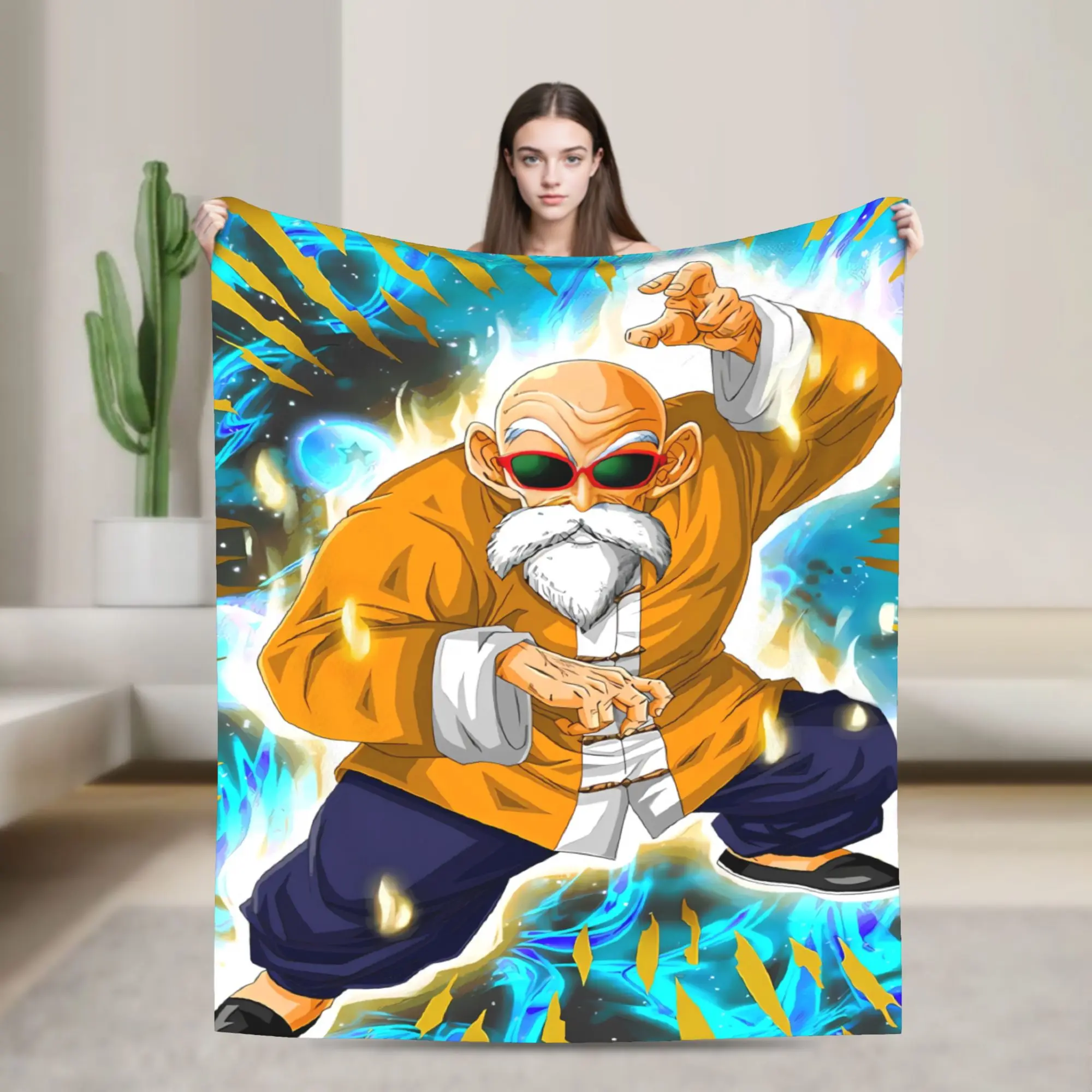 New Anime Dragon Ball Master Roshi Flannel Blanket Winter Warm Soft Bedding Throws for Child Couch Chair Bedspread Bed Cover