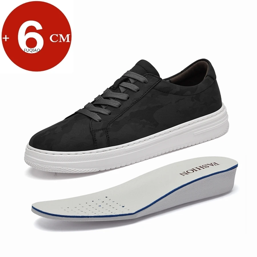 Komfortable Atmungsaktive Aufzug Turnschuhe Männer Schuhe PU Leder Höhe Zunehmende Casual Schuhe Walking Schuhe Männer Lift Sport