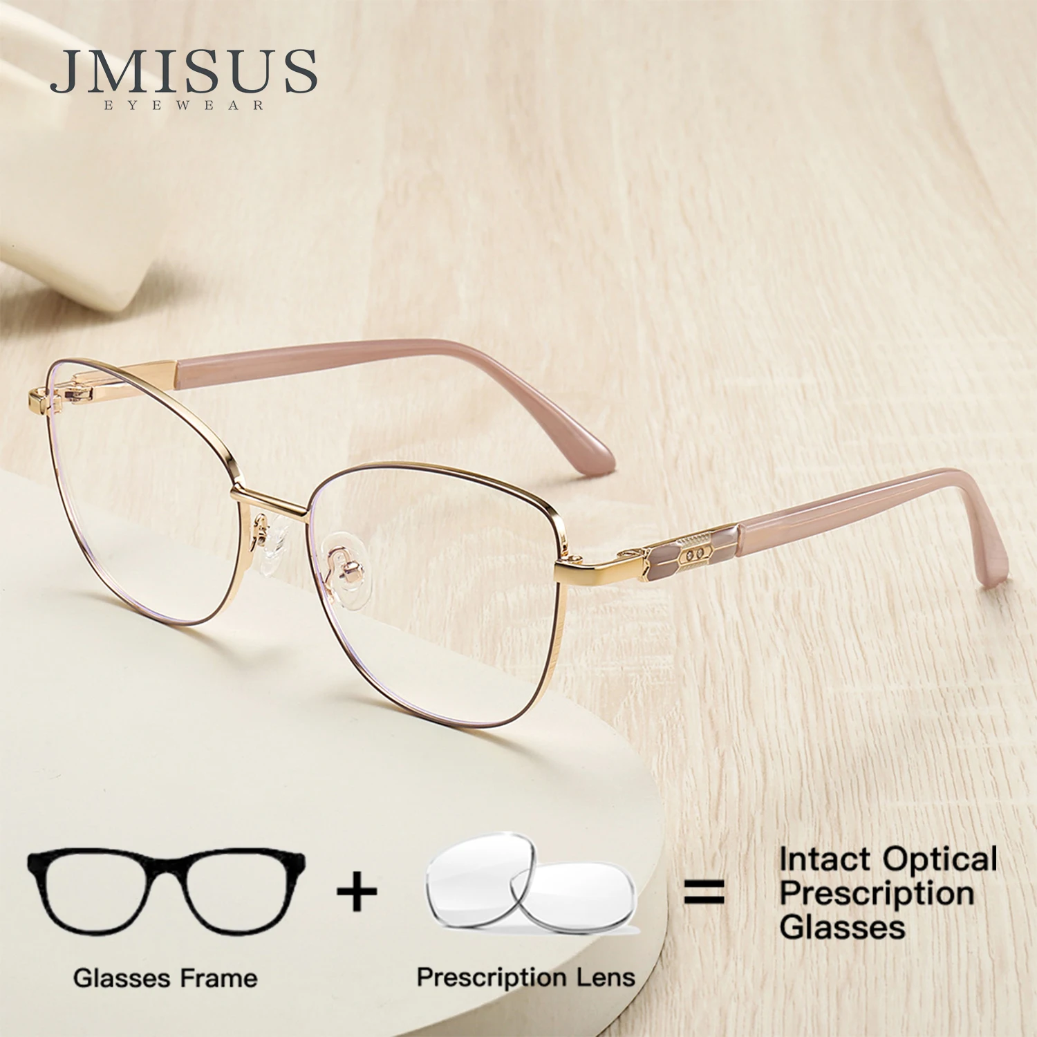 JMISUS 2026 New Arrivals Women Cat Eye Prescription Glasses Anti Blue Light Photochromic Butterfly Optical Eyeglasses