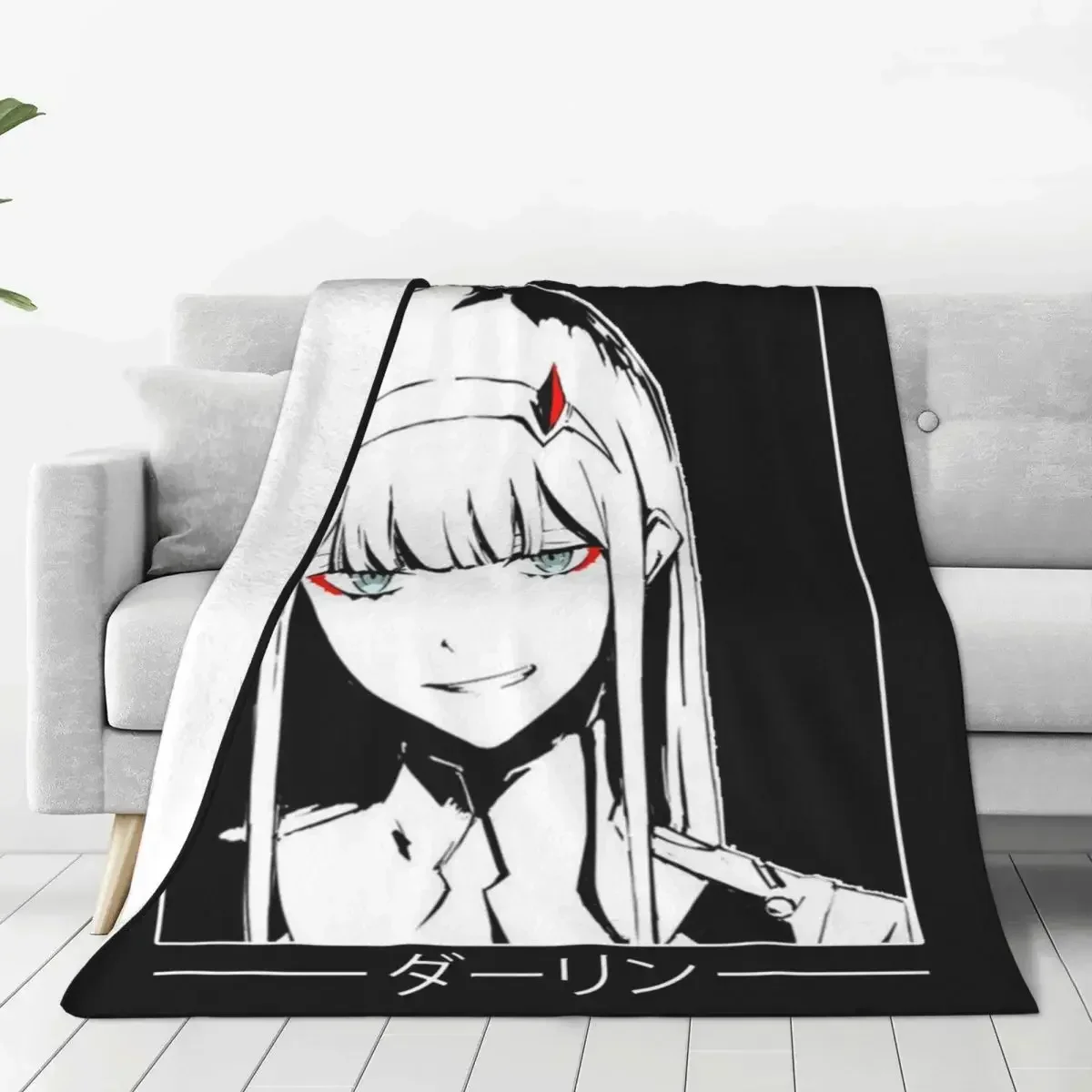 

Zero Two Darling In The Franxx Movie T-Shirt Blanket Flannel Vintage Breathable Throw Blankets for Coverlet Spring Autumn