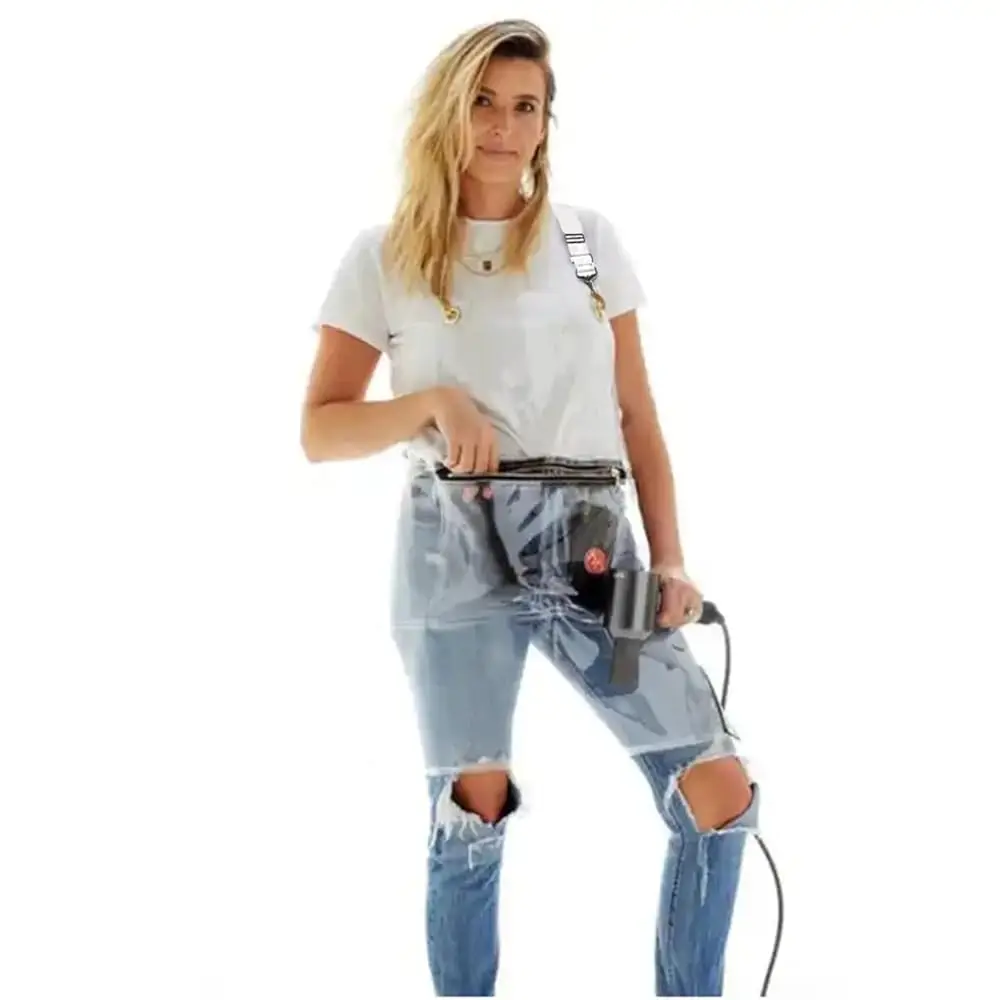 

Фартуки для парикмахеров для женщин и мужчин с 3 карманами, регулируемые, с перекрестной спинкой, мягкие, из ТПУ пластика