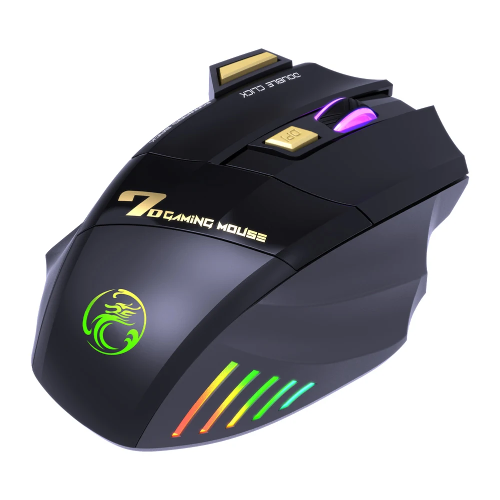 2.4GHz Rechargeable RGB Wireless Mouse for Computer Gamer PC Laptop Desktop Adjustable DPI Mute Ergonomic Gaming Office Mice