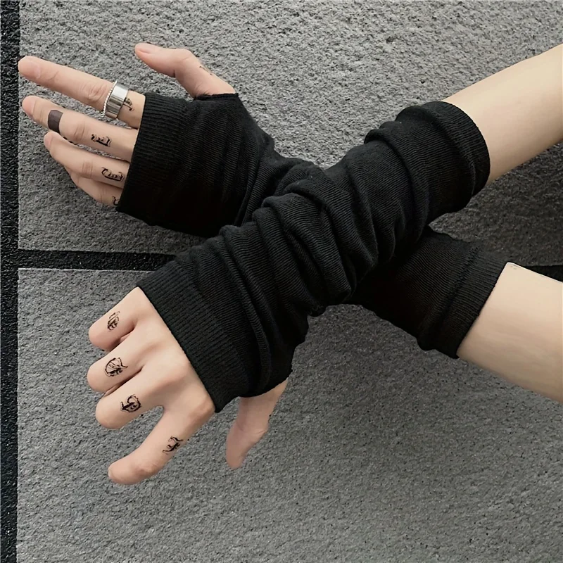 

Women's Thermal Arm Sleeves - 1 Pair Winter Thermal Gloves, Elastic Arm Warmers for Cosplay Parties, Gym, Commuting
