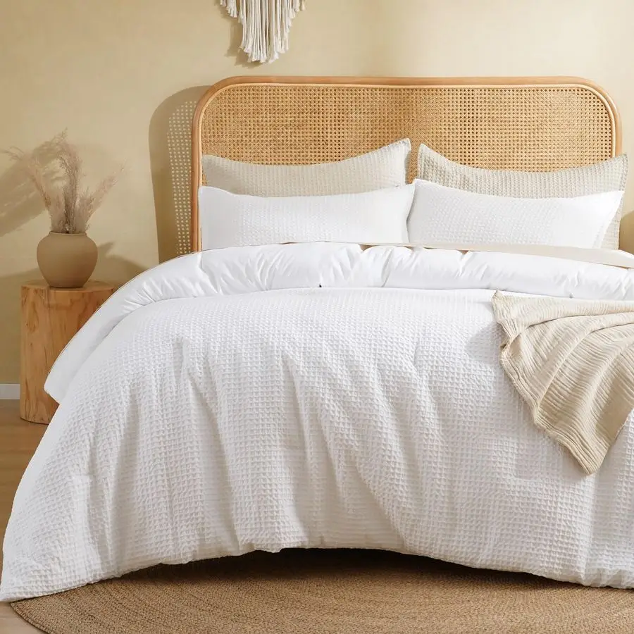 

Набор домашних одеял вафельного плетения, 3 предмета, размер королевы, мягкий, дышащий, легкий, уютный, приятный для кожи, теплый на весь сезон, элегантный продукт