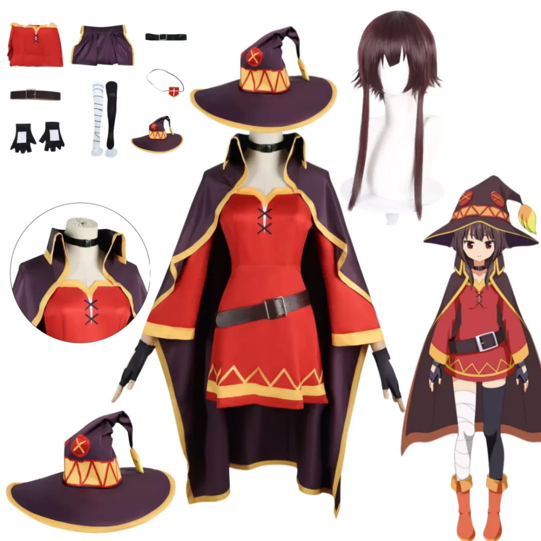 Аниме Megumin косплей костюм женское