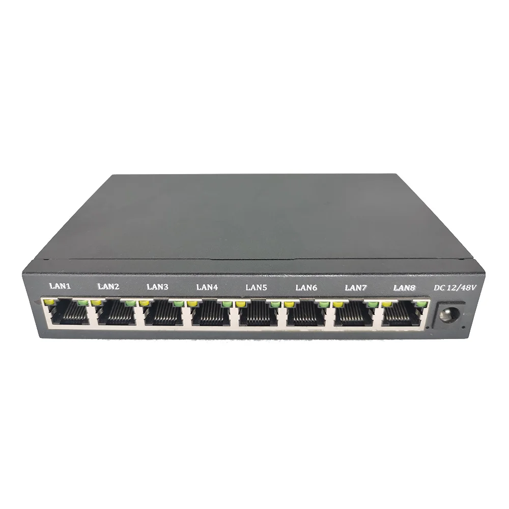 8 Ports 10/100/1000mbps Port 2 Uplink Port Unmanaged Poe Switch For Power Supply